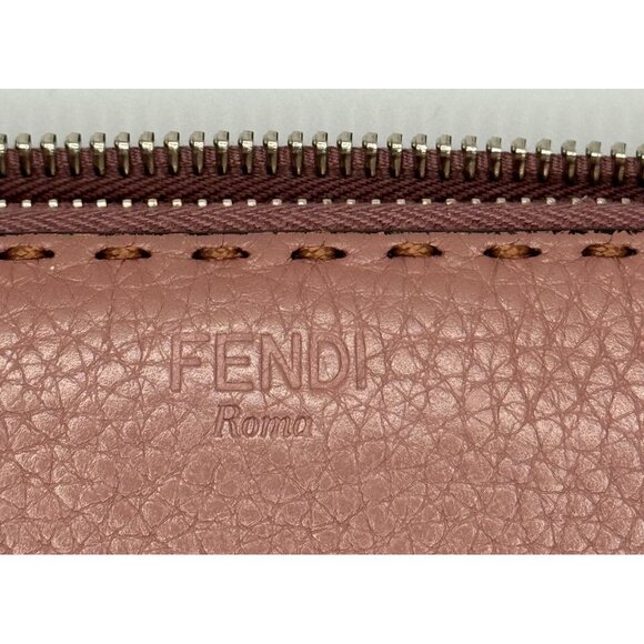 Fendi Roma Selleria Pink Pebbled Leather Zip-Around Wallet Full inclusion - Picture 2 of 16